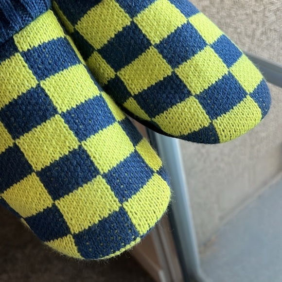 NWT Free People Sleepover Bootie Slippers, checker blue and yellow, size 8 - Picture 14 of 14